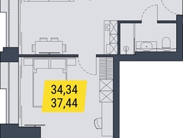 Продается 1-комнатная квартира АК Land Lord (Ленд Лорд), 37.44  м², 9547200 рублей