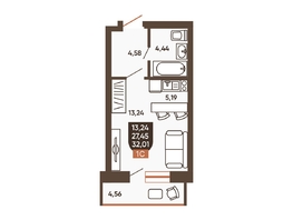 Продается Студия ЖК Ермак, 32.01  м², 3940000 рублей