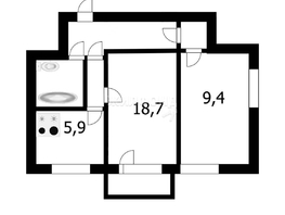 Продается 2-комнатная квартира Залесского ул, 40.2  м², 4240000 рублей