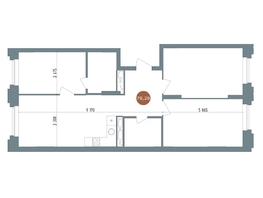 Продается 4-комнатная квартира ЖК 19/56 Кварталы Телецентра, сек 4, 78.28  м², 12430000 рублей