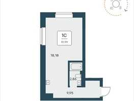 Продается Студия ЖК Расцветай на Авиастроителей, 30.99  м², 5750000 рублей