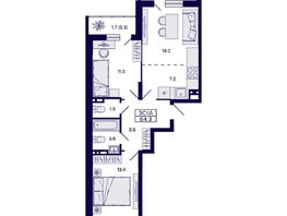 Продается 3-комнатная квартира ЖК Gorizont (Горизонт), 64.3  м², 8500000 рублей