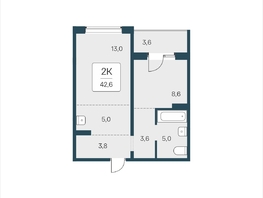 Продается 2-комнатная квартира ЖК Цветной бульвар, дом 4 сек 1, 42.6  м², 4950000 рублей