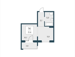 Продается 1-комнатная квартира ЖК Цветной бульвар, дом 4 сек 1, 31.4  м², 4050000 рублей