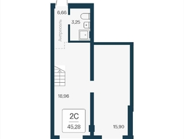 Продается 2-комнатная квартира АО Лофт.Наука, 45.28  м², 7650000 рублей