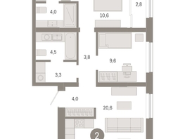 Продается 2-комнатная квартира ЖК Европейский берег, дом 49, 66.97  м², 11230000 рублей