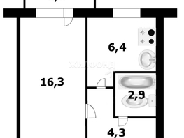 Продается 1-комнатная квартира Челюскинцев ул, 29.9  м², 5100000 рублей