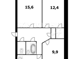 Продается 3-комнатная квартира Водозабор ул, 57.6  м², 4050000 рублей