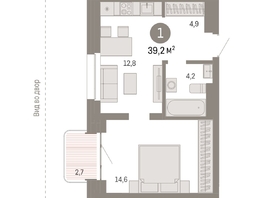 Продается 1-комнатная квартира ЖК На Декабристов, дом 6-2, 39.53  м², 9470000 рублей