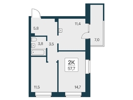 Продается 2-комнатная квартира ЖК Расцветай на Красном, дом 3,4, 57.7  м², 9900000 рублей