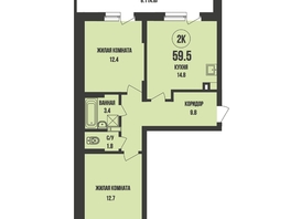 Продается 2-комнатная квартира ЖК Династия, дом 905, 59.5  м², 6350000 рублей