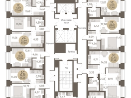 Продается 3-комнатная квартира ЖК Urban-peaks (Городские вершины), 53.7  м², 6940100 рублей