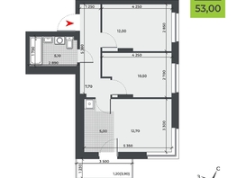 Продается 3-комнатная квартира ЖК ДНК, 53  м², 6957600 рублей