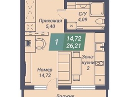 Продается Студия АК Voroshilov (Ворошилов), 26.21  м², 4455700 рублей