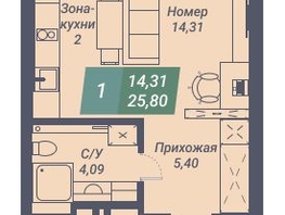 Продается Студия АК Voroshilov (Ворошилов), 25.8  м², 4411800 рублей