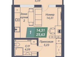 Продается Студия АК Voroshilov (Ворошилов), 25.63  м², 4433990 рублей