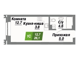 Продается Студия ЖК Калининский квартал, дом 3, 26.1  м², 4437000 рублей