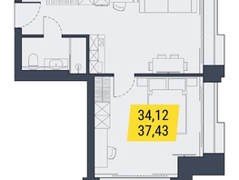 Продается 1-комнатная квартира АК Land Lord (Ленд Лорд), 37.43  м², 6737400 рублей