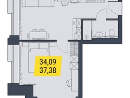 Продается 1-комнатная квартира АК Land Lord (Ленд Лорд), 37.38  м², 6728400 рублей