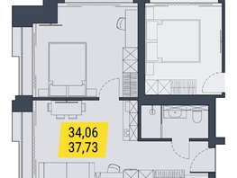 Продается 1-комнатная квартира АК Land Lord (Ленд Лорд), 37.51  м², 9565050 рублей