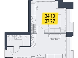 Продается 1-комнатная квартира АК Land Lord (Ленд Лорд), 37.54  м², 9760400 рублей