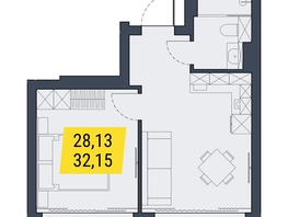 Продается 1-комнатная квартира АК Land Lord (Ленд Лорд), 31.66  м², 7915000 рублей