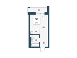 Продается Студия ЖК Расцветай на Кропоткина, дом 1, 28.9  м², 5350000 рублей