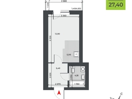 Продается Студия ЖК ДНК, 27.4 м², 4442400 рублей