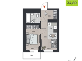 Продается 2-комнатная квартира ЖК ДНК, 34.8  м&sup2;, 5876000 рублей