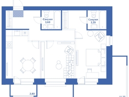 Продается 2-комнатная квартира ЖК Спектр, дом 9, 82.14  м², 10890789 рублей