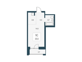 Продается Студия ЖК Расцветай на Кропоткина, дом 1, 28.6  м², 6200000 рублей