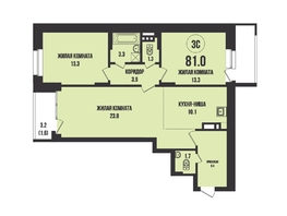 Продается 3-комнатная квартира ЖК Династия, дом 902, 81  м², 8860000 рублей