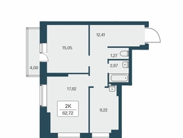 Продается 2-комнатная квартира ЖК Расцветай на Зорге, дом 2, 63.1  м², 6100000 рублей