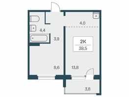 Продается 1-комнатная квартира ЖК Цветной бульвар, дом 3, 38.7  м², 5750000 рублей