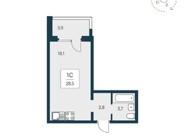 Продается Студия ЖК Квартал Сосновый бор, дом 1, 28.5 м², 3400000 рублей