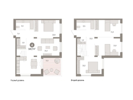 Продается 4-комнатная квартира ЖК Авиатор, дом 3, 142.72  м², 25840000 рублей