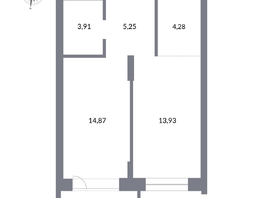 Продается 2-комнатная квартира ЖК Державина, 50, 44  м², 10100000 рублей