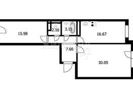 Продается 2-комнатная квартира ЖК Ельцовский, 1-2 б/с, 79.4  м², 9900000 рублей