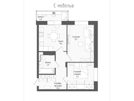 Продается 2-комнатная квартира ЖК Тетрис, корпус 1, 54.8  м², 9286850 рублей