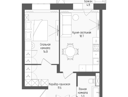 Продается 2-комнатная квартира ЖК Тетрис, корпус 2, 50.7  м&sup2;, 8741953 рублей