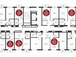 Продается 1-комнатная квартира ЖК Скандинавские кварталы, дом 1, 45.04  м², 6568800 рублей