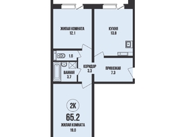 Продается 2-комнатная квартира ЖК Династия, дом 908, 65.2  м², 6400000 рублей