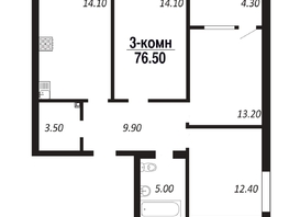 Продается 3-комнатная квартира ЖК ПАРК-квартал «Королёв», дом 4, 76.5  м², 9562500 рублей