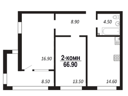 Продается 2-комнатная квартира ЖК ПАРК-квартал «Королёв», дом 4, 66.9  м², 10704000 рублей