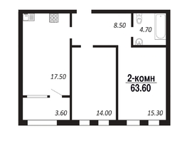 Продается 2-комнатная квартира ЖК ПАРК-квартал «Королёв», дом 4, 63.6  м², 8904000 рублей