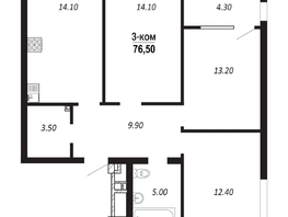 Продается 3-комнатная квартира ЖК ПАРК-квартал «Королёв», дом 3, 76.5  м², 10557000 рублей