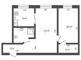 Продается 2-комнатная квартира Спортивный проезд, 43  м², 3800000 рублей
