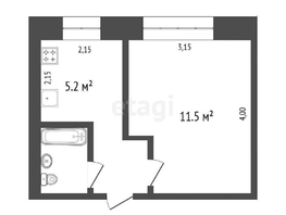Продается 1-комнатная квартира Романенко ул, 20.9 м², 2150000 рублей