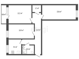 Продается 3-комнатная квартира Бережного ул, 58.2  м², 4950000 рублей