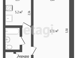 Продается 1-комнатная квартира Менделеева пр-кт, 30  м², 3200000 рублей